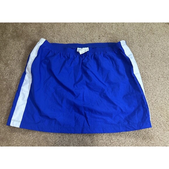 Vintage Catalina Women's Medium Swim Bottom Cover Up Nylon Mini Skirt Blue Y2K - Picture 1 of 7